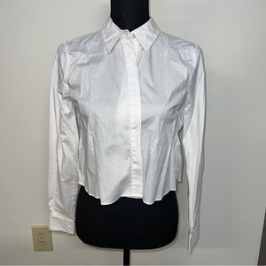 White Button up with slit details